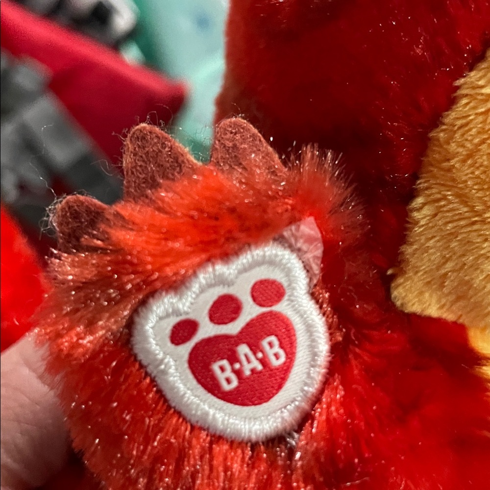 Build-A-Bear Mini Beans Red Raptor Plush - Picture 6 of 6